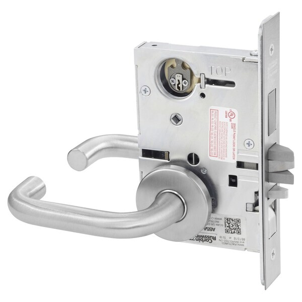 Apartment or Dormitory Mortise Lock, LW Lever, A Rose, Satin Stainless Steel